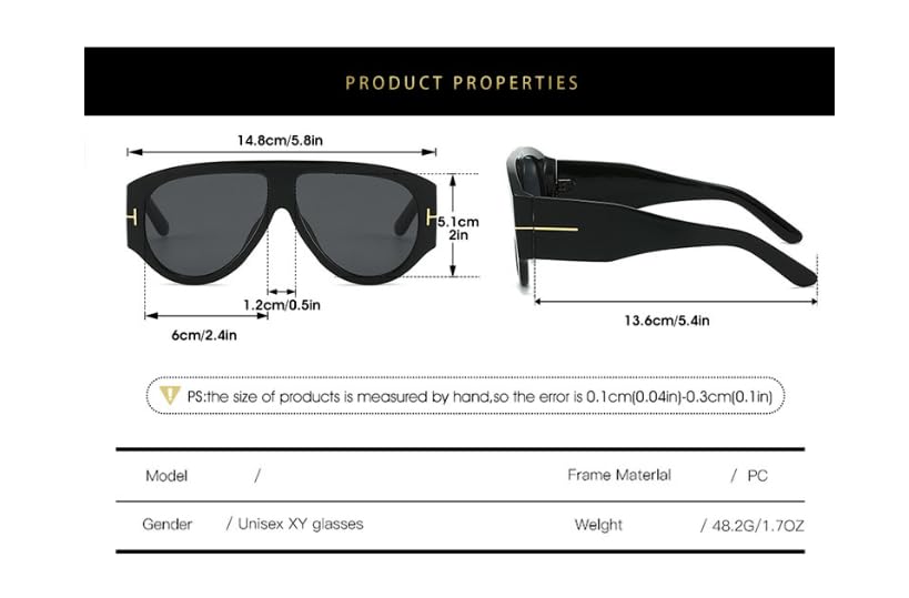 Retro Oversized Aviator Sunglasses - Polarized UV400 70s Style Luxury Thick Frame4