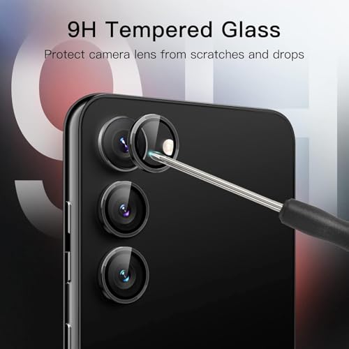 Image of JGD PRODUCTS Premium Camera Lens Protector Compatible For Samsung Galaxy S23 5G (Black) Camera Lens Protector - 9H Tempered Glass, Military-Grade Anti-Scratch, Case-Friendly, Easy Install Frame