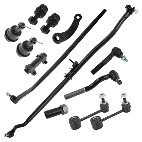 TRQ Front Steering & Suspension Kit Compatible with 2007-2017 Jeep Wrangler 2018 Wrangler JK