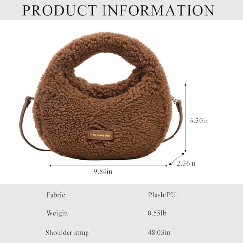 Furry Purse for Women Faux Fur Bag Cute Lambswool Fuzzy Crossbody Bags Top-Handle Fluffy Handbag3