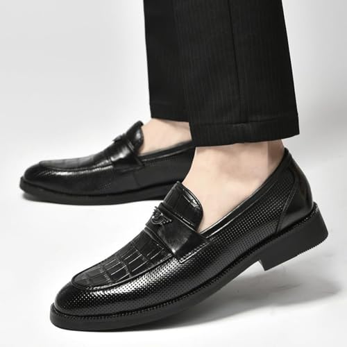 Classic Men's Low-Top Leather Formal Shoes Slip-On Non-Slip Office and Business Loafers for Work Events2