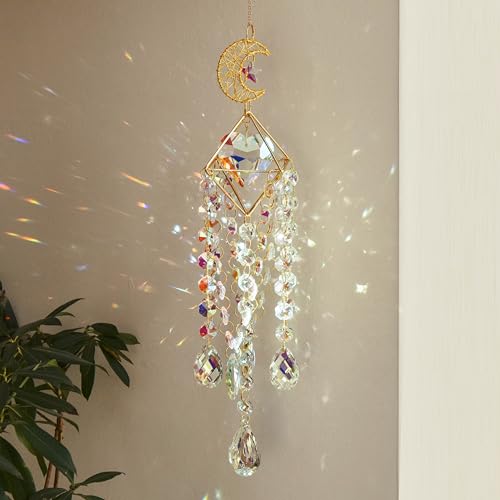 Ahorra 40% en Atrapasueños Colgante de Luna y Amor con Cristal