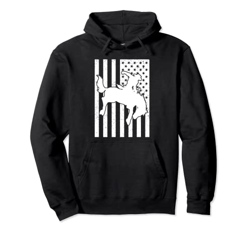 Bucking Bronco Horse USA Flag Caballo Ecuestre Sudadera con Capucha