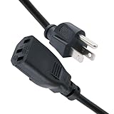 Monitor TV Power Extension Cord, for Computer TV Monitor PC Laptop Printer 10ft Black 3 Prong 10A 250V 18AWG