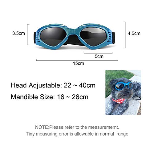 Hundebrille WELLXUNK für kleine und mittlere Hunde mit verstellbarem Riemen