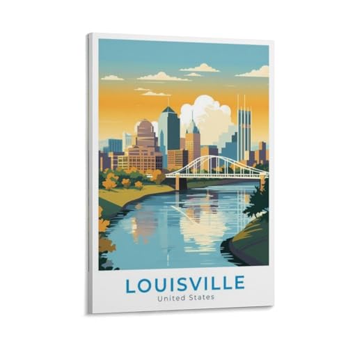 Louisville City Travel Poster Canvas Wall Art 16x24in