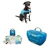 Kurgo RSG Townie Hundegeschirr, Einfaches Anlegen und Abnehmen,Größe XL, Blau+Erste-Hilfe-Set für Hunde,Kompatibel mit RSG-Geschirren und Gürteln+ Satteltasche für Hunde,Mit zwei Reißverschlusstaschen