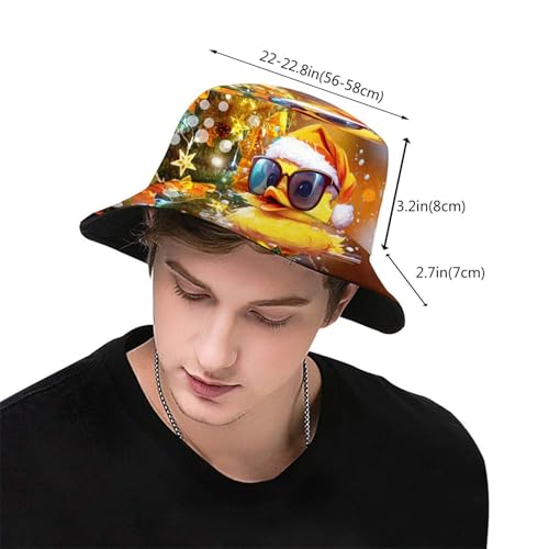 Image of Funny Duck Bucket Hat Fisherman Hat Beach Travel Sun Hat Outdoor Cap for Unisex Men Women