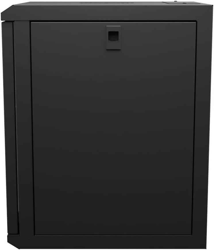 NavePoint 9U 10 Inch Network Server Cabinet, 15.75 inch Deep, Glass Door, Black, Wall Mountable, 2 x Shelves, 1 x Blank Panel