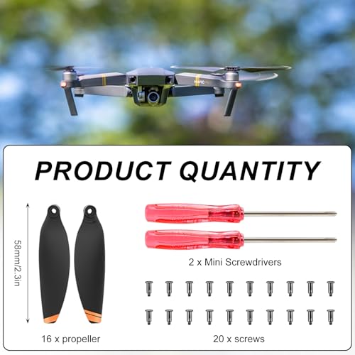 Pizsieat 8 Paar Propeller für DJI Mini 2, Mini SE, Ersatzpropeller für DJI Mavic Mini 2 / Mini SE, Propeller Ersatzklingen für DJI Mavic Mini 2 Geringes Gewicht Geräuscharm Stabiles Flugdrohnenzubehör