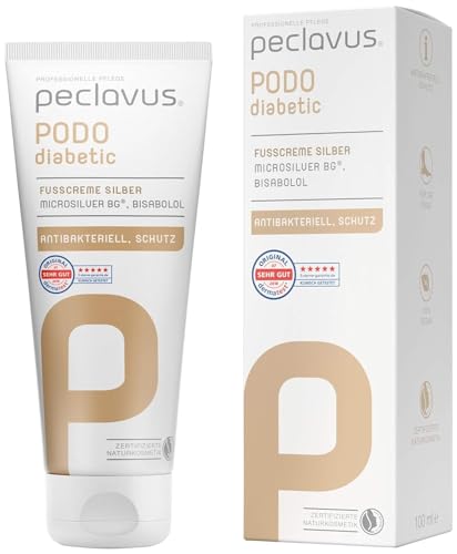 Peclavus Crema per piedi argento Podo diabetic crema per la cura dei piedi, 100 ml