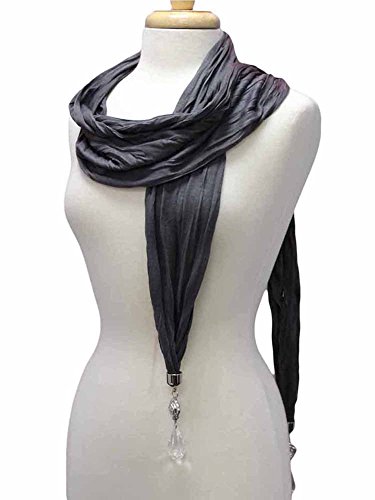 Luxury Divas Long Crinkled Jewelry Scarf With Bauble Tips2