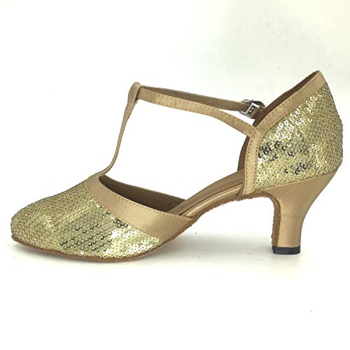 Women's Suede Sole Performance Sequins Ballroom Dance Shoes Latin Salsa Wedding Shoes4