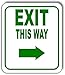EXIT This Way Directional Right Arrow Green Aluminum Composite Outdoor Sign 8.5