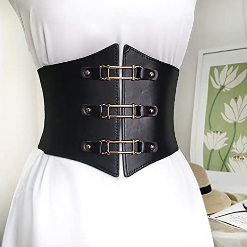 Corset Waist Belt for Women, Wide Elastic Tie Belt for Dresses Lace-up Cinch Belt Tied Corset Elastic Waist Belt2