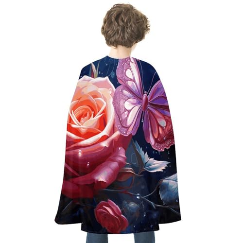 Cape rose et papillon pour adulte idéale pour fêtes et cosplay