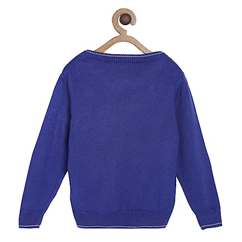 Image of miniklub Boys Blue Solid Pullover Sweater