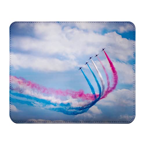 Fabulous Tapis de Souris Simili Cuir Armée France Air Avion Bleu Blanc Rouge (22 x 18 cm)