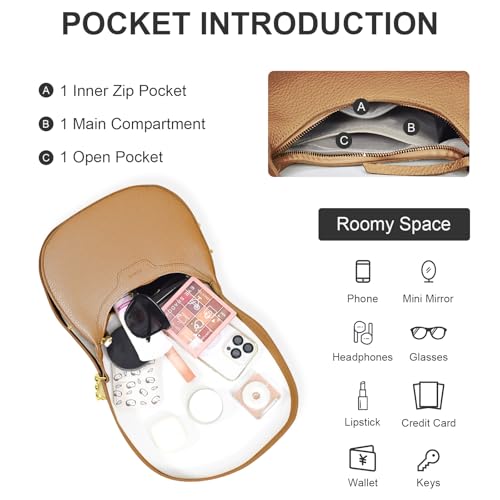 WITERY Shoulder Bags for Women PU Leather Retro Small Crossbody Purse Mini Cute Clutch Hobo Tote Bag Handbag Underarm Purse4