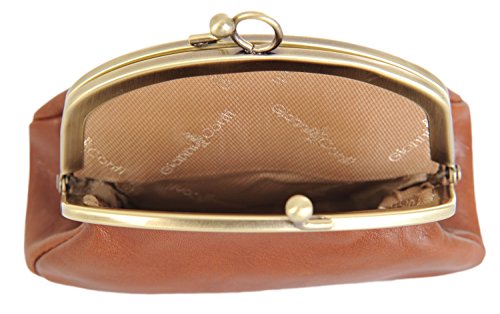 Gianni Conti Made in Italy Leather Double Section Small Clip – Top Coin Pouch Gift Boxed (Tan) - Image 7