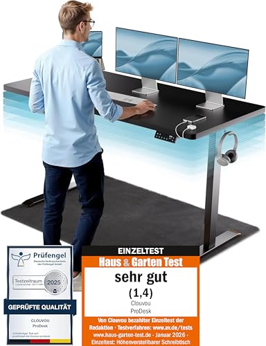 CLOUVOU ProDesk Höhenverstellbarer Schreibtisch 140x...