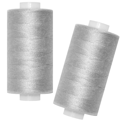 All Purpose Sewing Thread-2 Spools of Hand Polyester Sewing Thread for Sewing Machine for Hand and Machine Sewing(Pearl Gray 2 spools)
