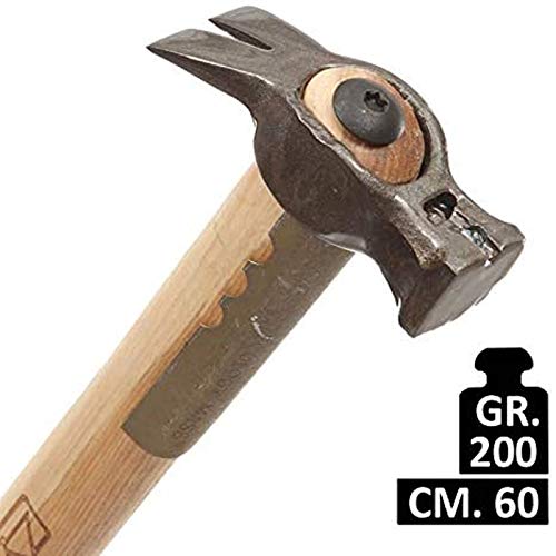 Martillo perforado flor 200 g con mango madera 60 cm
