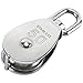 DasMarine 2 Pack Single Pulley Block in 304 Stainless Steel Crane Swivel Hook Single Pulley Roller Loading (M50)