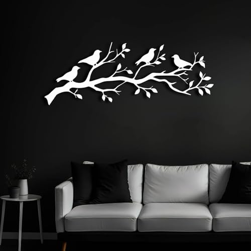 Art mural métal oiseaux : sculpture moderne décoration extérieure chambre et escaliers