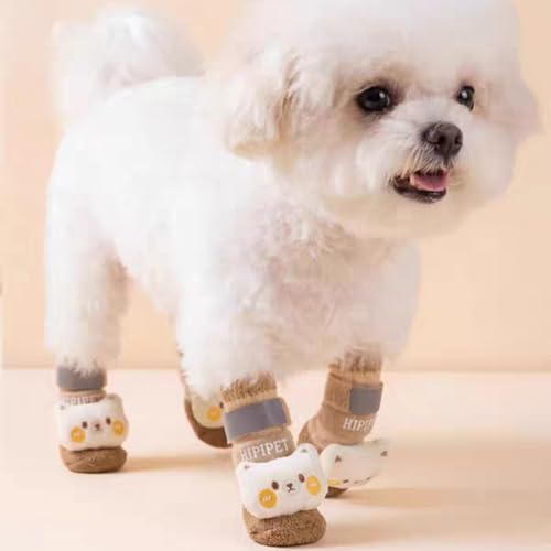 Chaussures pour chien de petite taille M imperméables et bottines de protection marron - 12