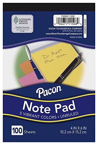 Bloc-notes fluo pour ne plus oublier vos priorités au format pratique 4x6 pouces
