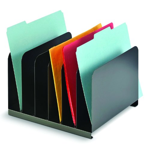 Steelmaster Vertical Organizer - 6 Compartment(S) - Steel - Black, 1 Each (2646BLA)