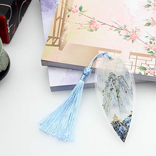 HeyBro Lesezeichen mit handgemachter Quaste im orientalischen Design Huangshan Adernholz