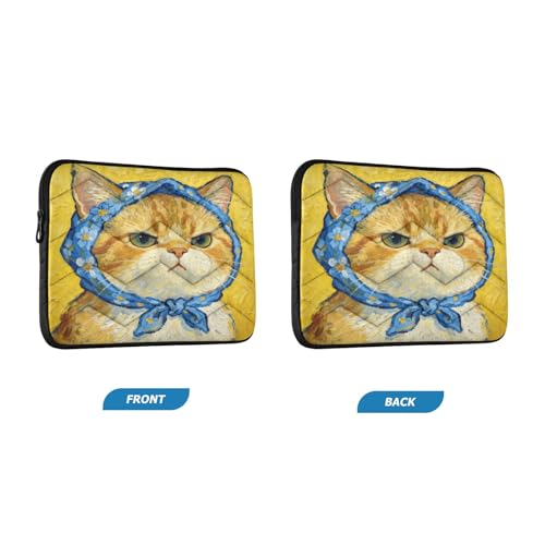 Funda acolchada para laptop 15-16 pulgadas con diseño gato miniatura 5