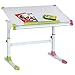CARO-Möbel Kinderschreibtisch Schülerschreibtisch Helena höhenverstellbar und neigbar in weiß mit wechselbaren Kappen in grün und rosa pink für Jungs und Mädchen