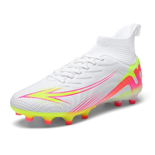 Image of Soccer Cleats for Mens Womens High Tops Lace Up Unisex Football Shoes Indoor Turf Soccer Shoes AG FG TF for Beginners to Advanced Players