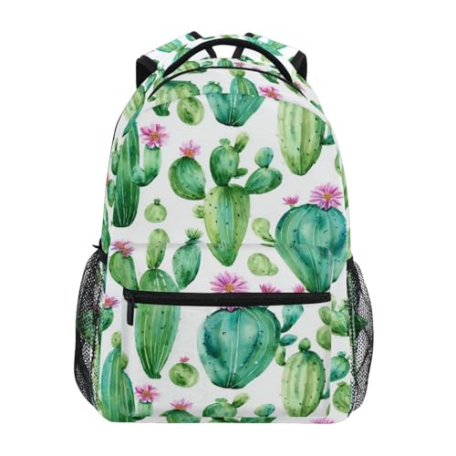 Wamika Sac à Dos Aquarelle Cactus Tropical Desert Plante Cactus Sac à Dos pour Ordinateur Portable Décontracté Extra Durable Imperméable Sac à Dos Léger...
