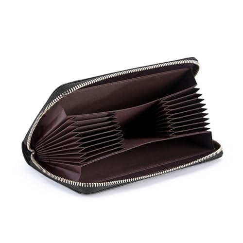 Women Wallet RFID Blocking Leather Card Holder Zipper Organizer Long Bifold Wallet for Women with 12 Card Slots Genuine Cowhide Multi Pocket Travel Handbag2