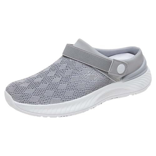 Zapatos de caminar para hombre, con cojín de aire, deslizantes, ortopédicos, para diabéticos, para caminar, molas, tiempo libre, malla, transpirables, traseros, abiertos, ligeros, cómodos, zapatos de