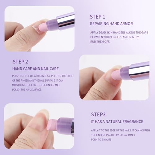 3 Stück Nagelhautschieber Ölstift für Nägel mit Keramikspitze,3 in 1 Nagelhautölstift,Cuticle Remover Pen für Trockene und Beschädigte Nägel,Feuchtigkeitspflege Nagelpflege Stift