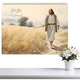 calendario da parete 2026 con motivo jesus, calendario artistico portatile, 12 mesi, resistente, c-alendar jesus calls, c-alendar come decorazione da parete e regalo