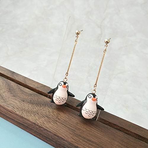 Miniatura 2 de Lindos pingüinos de leones marinos largos pendientes colgantes de resina animal marino marino para mujer joyería-pingüino, Metal Resina, No es una