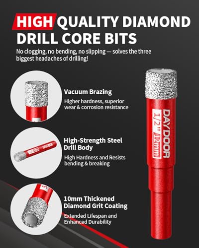 DAYDOOR Dry Diamond Drill Bit Set
