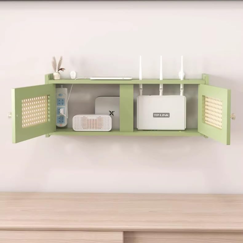 Organisateur de multiprise et cache décodeur TV avec gestion de câbles