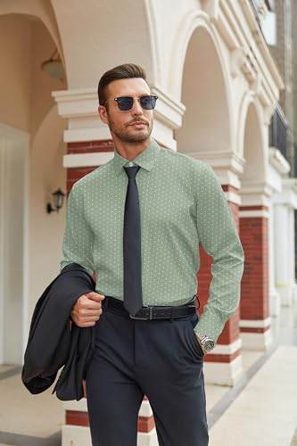 Image of COOFANDY Mens Stretch Dress Shirts Long Sleeve Button Down Shirt Regular Fit Formal Business Shirts
