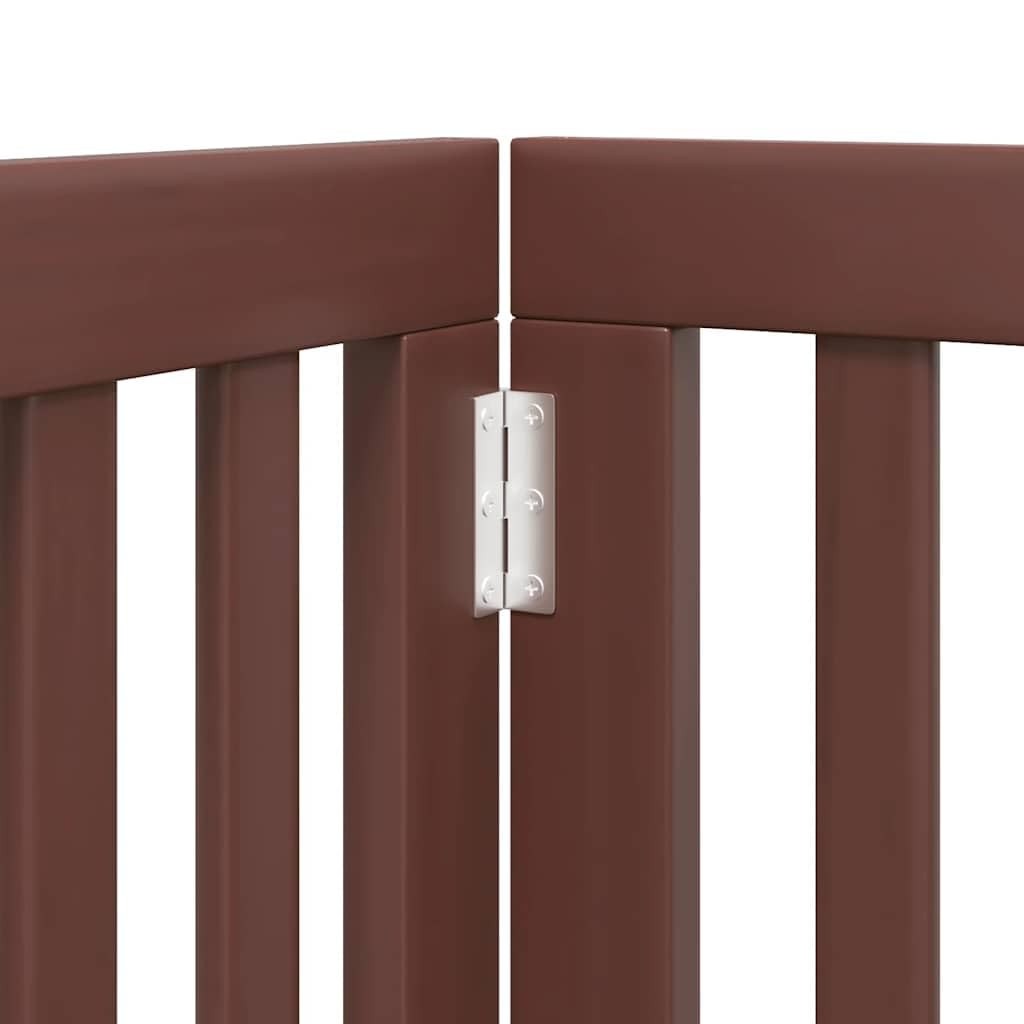 vidaXL Puerta de Perros Plegable 15 Paneles Madera álamo marrón 750 cm, Puerta para Mascotas, Puerta de Seguridad para Perros, Puerta para Perros de Seguridad