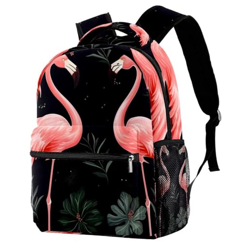 Sac à dos flamant rose fille pour l'école et voyage décontracté 29x20x40cm