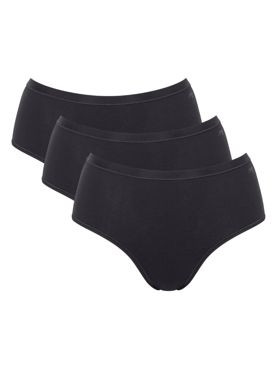 Sloggi Women's Black Go Daily Cotton Midi Briefs (3 Pack) L - 14