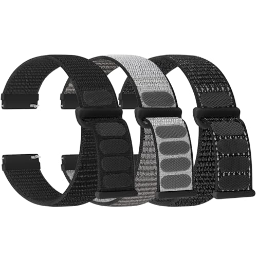 22mm Nylon Armband Kompatibel mit Samsung Galaxy Watch 3 45 mm/Galaxy Watch 46 mm/Gear S3 Frontier/Classic/Garmin Venu 3/Venu 2/Vivoactive 4/Fossil Gen 6 44 mm Sport Uhrenarmband Damen Herren – Bild 3