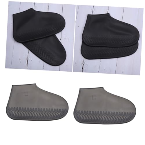 Rain Shoe Covers para Adultos Diseño Antideslizante Negro Transparente Zapatos de cubiertas para Días Lluviosos al Aire Libre miniatura 1